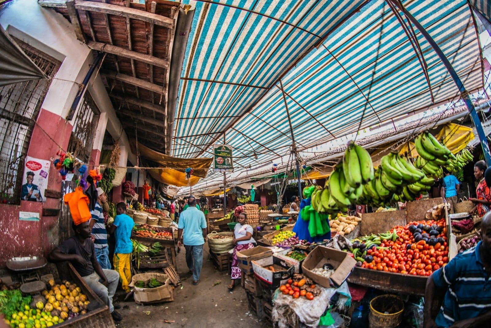 A covered produce market